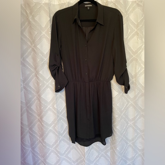Express Black pocket Blousen Dress - Picture 1 of 4